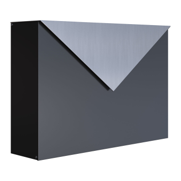 Black mailbox with stainless steel door