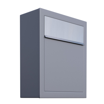 Mailbox Base Gray Metallic with Stainless Steel Door