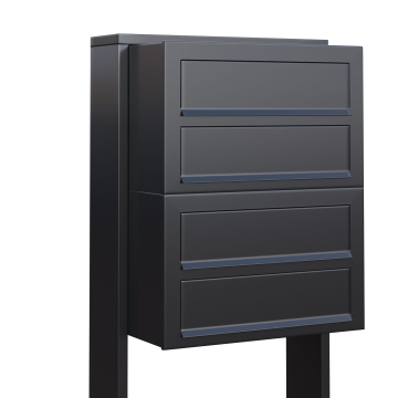 Cube Four Anthracite Mailbox System