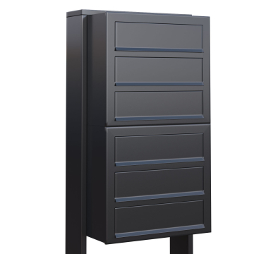 Cube Mailbox System for Six, Anthracite