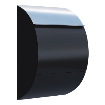 Jumbo Black Mailbox with Stainless Steel Door
