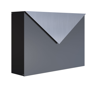 Anthracite Letterbox with Stainless Steel Flap