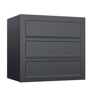 Cube Mailbox for Three, Anthracite