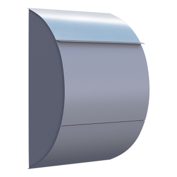 Jumbo Gray Metallic Mailbox with Stainless Steel Door