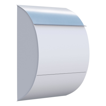 Jumbo White Mailbox with Stainless Steel Door