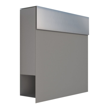 Manhattan Gray Metallic Mailbox with Stainless Steel Door