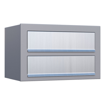 Cube for Two Mailbox, Metallic Gray with Stainless Steel Flap