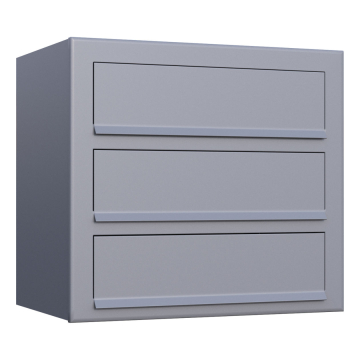 Cube Mailbox for Three, Metallic Gray