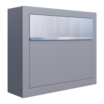 Elegance Gray Metallic Mailbox with Stainless Steel Flap