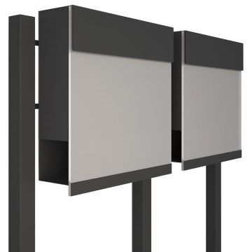 Manhattan Special White Two-Unit Mailbox System - Anthracite