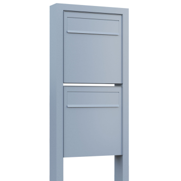 Latina Standing Mailbox for Two in Metallic Gray