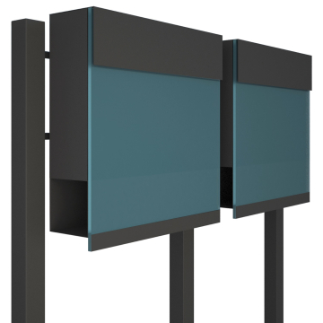Manhattan Special Blue for Two Anthracite Mailbox System