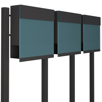 Manhattan Special Blue Mailbox System for Three, Anthracite