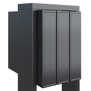 Mailbox System Flag for Three Anthracite