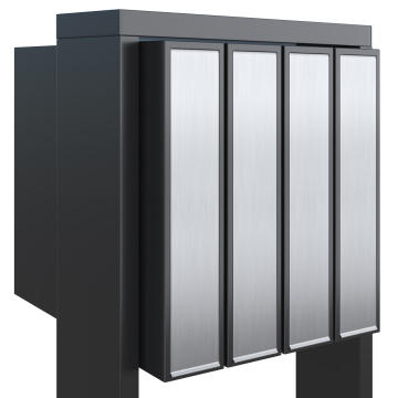 Mailbox system "Flag for Four" anthracite with stainless steel flap