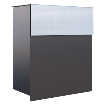 Alto Anthracite Mailbox with Stainless Steel Flap