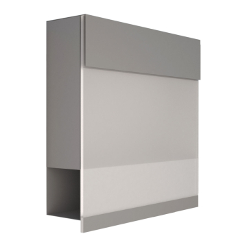 Manhattan Special White Gray Metallic Mailbox with White Acrylic Plate