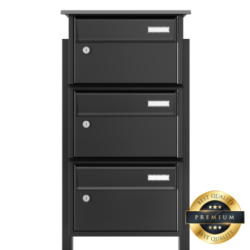 Vento Mailbox System for Three in Black