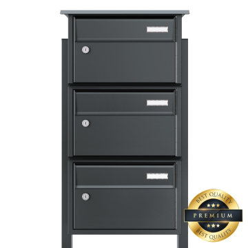 Vento Mailbox System for Three in Anthracite