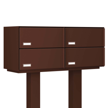 Copenhagen Mailbox Unit for Four, Brown