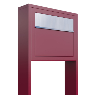 Elegance Red Freestanding Mailbox with Stainless Steel Door