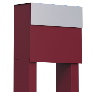 Molto Red Freestanding Mailbox with Stainless Steel Door