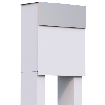 Alto White Freestanding Mailbox with Stainless Steel Door