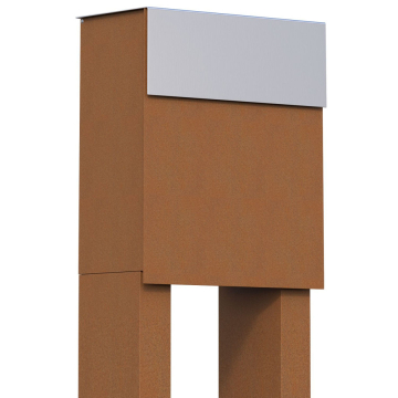 Alto Rust Freestanding Mailbox with Stainless Steel Door