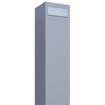 Monolith Gray Metallic Freestanding Mailbox with Stainless Steel Door
