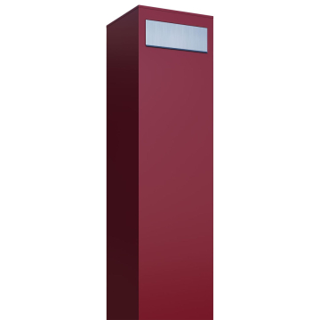 Monolith Red Freestanding Mailbox with Stainless Steel Door