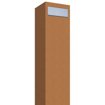 Monolith Rust Mailbox with Stainless Steel Flap