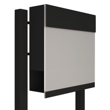 Freestanding Mailbox, Manhattan Special, White/Black
