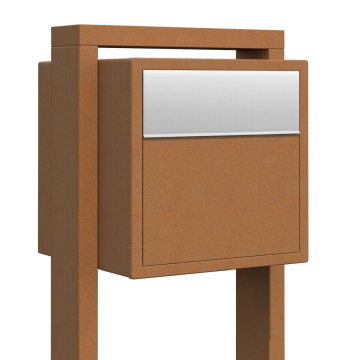 Soprano Rust Standing Mailbox with Stainless Steel Door