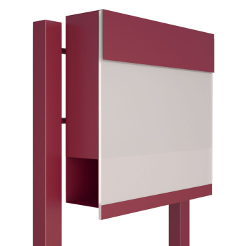 Freestanding Mailbox - Manhattan Special - White/Red