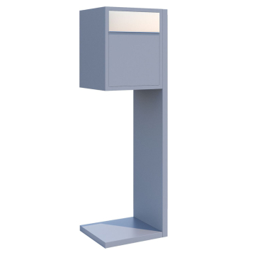 Hermes Freestanding Mailbox, Metallic Gray with Stainless Steel Door