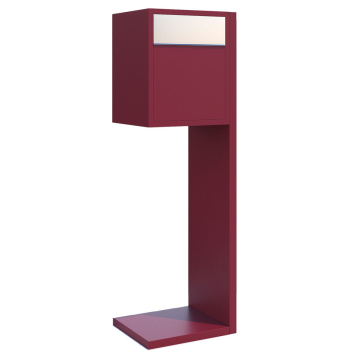 Hermes Red Freestanding Mailbox with Stainless Steel Door
