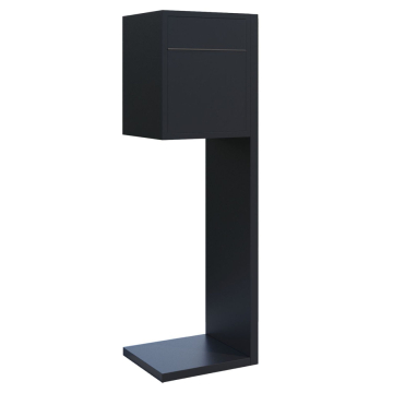 Hermes Black Freestanding Mailbox