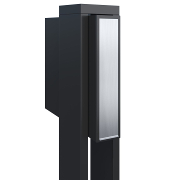 Freestanding Mailbox Flag Black with Stainless Steel Door
