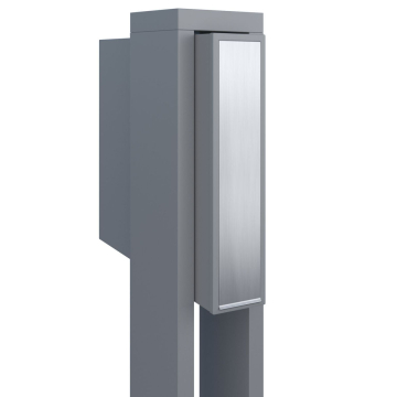 Mailbox with Flag, Metallic Gray with Stainless Steel Door