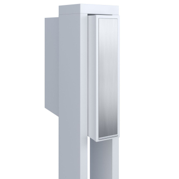 Mailbox Flag White with Stainless Steel Door