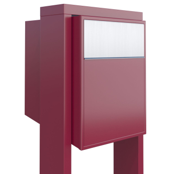 Big Red Flag Mailbox with Stainless Steel Door