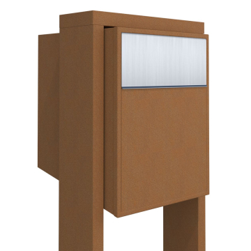 Big Flag Rust Mailbox with Stainless Steel Door