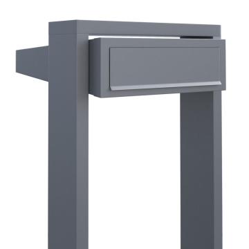 Freestanding Mailbox Steps Gray Metallic