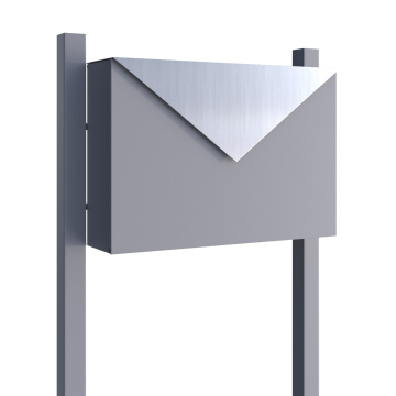 Freestanding Mailbox, Gray Metallic with Stainless Steel Door