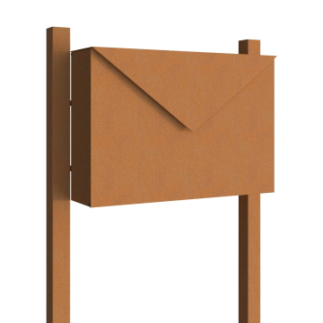 Freestanding mailbox with rust
