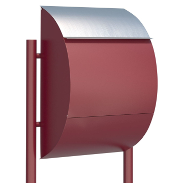 Jumbo Red Freestanding Mailbox with Stainless Steel Door