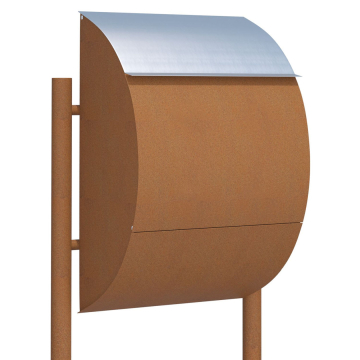 Jumbo Rust Finish Freestanding Mailbox with Stainless Steel Door