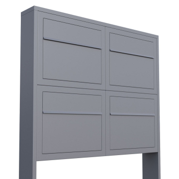 Elegance for Four Mailbox System, Metallic Gray