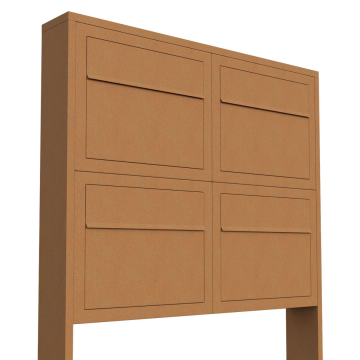 Elegance Four-Unit Mailbox System, Rust Finish