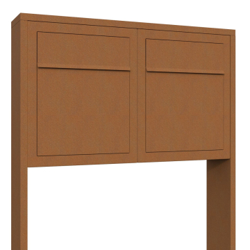 Mailbox System Base for Two - Rust Finish